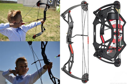 KIT DE ARCO NIÑOS BUSTER 15 - 29LBS RH 17 - 26" 75% LET-OFF BLACK